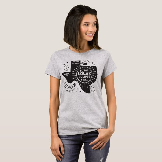 Austin Texas Solar Eclipse T - Shirt (Vorne ganz)