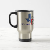 Austin, Texas Staat Map mit Star, Boots, Hat-Tasse Reisebecher (Links)