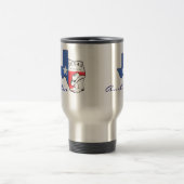 Austin, Texas Staat Map mit Star, Boots, Hat-Tasse Reisebecher (Mittel)