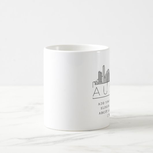 Austin, Texas Stylized Skyline | Benutzerdefiniert Kaffeetasse (Mittel)