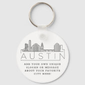 Austin, Texas Stylized Skyline | Benutzerdefiniert Schlüsselanhänger (Vorderseite)
