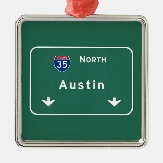 Austin Texas tx Autobahn-Autobahn-Straße: Silbernes Ornament (Vorne)