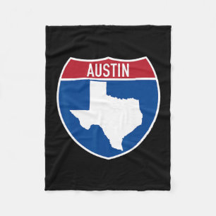 Austin Texas Tx Interstate Highway Urlaubsandenken Fleecedecke