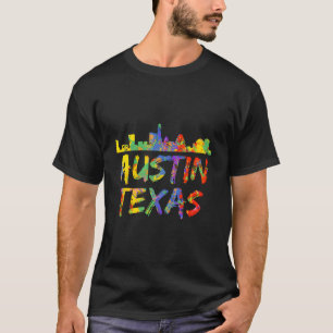 Austin Texas Tx Skyline Paint Splash Kapuze T-Shirt