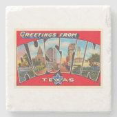 Austin Texas TX Vintagen Großbuchstabe Postkarte Steinuntersetzer (Vorderseite)
