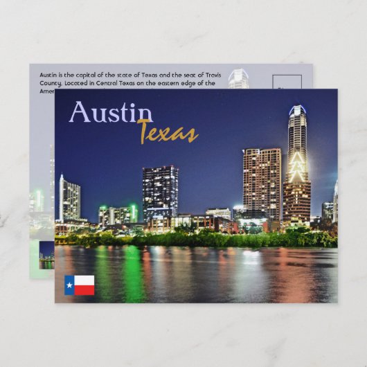 Austin, Texas, U.S.A. Postkarte (Vorne/Hinten)