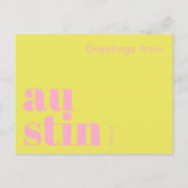 Austin Texas Urlaub typografisch Postkarte (Vorderseite)
