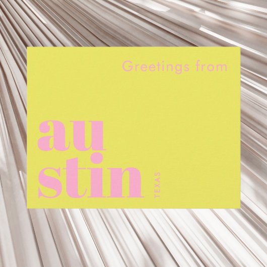 Austin Texas Urlaub typografisch Postkarte