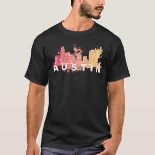 Austin Texas USA City Skyline Silhouette Kontur S T-Shirt