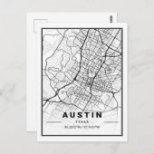 Austin Texas USA Travel City Map Poster Postkarte (Vorne/Hinten)