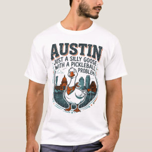 Austin Texas Verrückter Gänse-Pickleball-Enthusias T-Shirt