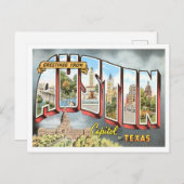 Austin, Texas Vintag Big Letters Postcard Postkarte (Vorne/Hinten)