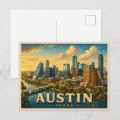 Austin Texas Vintage Reise Postkarte (Vorne/Hinten)