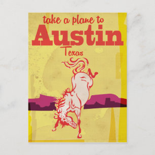 Austin Texas Vintage-Reiseplakat Postkarte