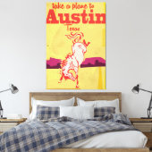 Austin Texas Vintage Reiseposter Leinwanddruck (Insitu (Schlafzimmer))