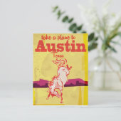 Austin Texas Vintage Reiseposter Postkarte (Stehend Vorderseite)