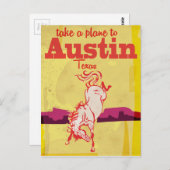 Austin Texas Vintage Reiseposter Postkarte (Vorne/Hinten)