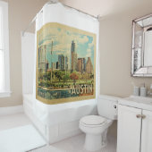 Austin Texas Vintage Travel Duschvorhang (Beispiel)