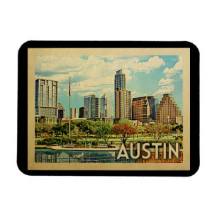Austin Texas Vintage Travel Magnet