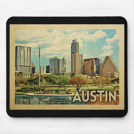 Austin Texas Vintage Travel Mousepad (Vorne)