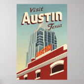 Austin Texas Vintage Travel Poster (Vorne)