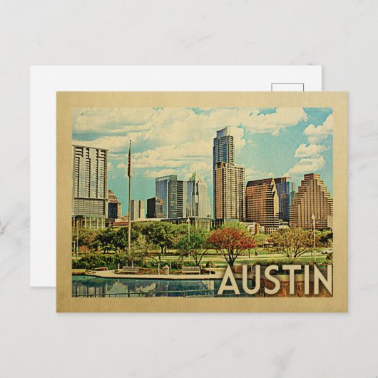 Austin Texas Vintage Travel Postkarte (Vorne/Hinten)