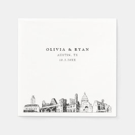 Austin Texas Wedding Cocktail Napkin Serviette