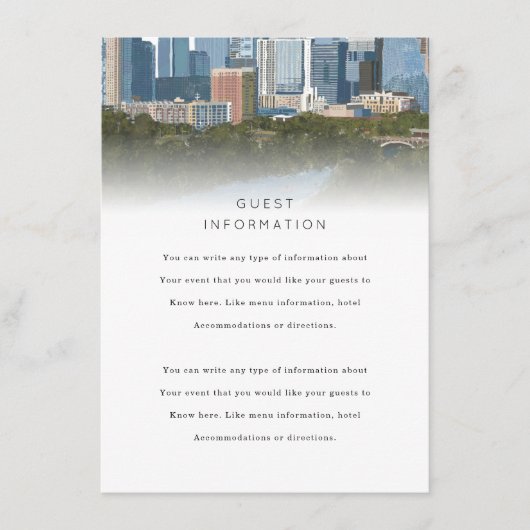 Austin Texas Wedding Insert (Vorderseite)