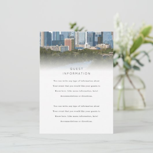 Austin Texas Wedding Insert (Stehend Vorderseite)
