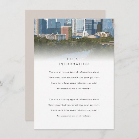 Austin Texas Wedding Insert (Vorne/Hinten)
