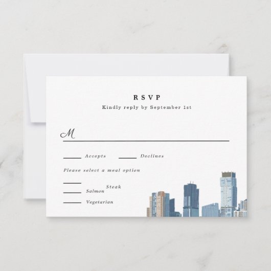 Austin Texas Wedding RSVP Card Karte (Vorderseite)