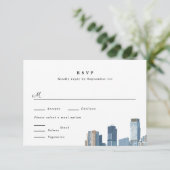 Austin Texas Wedding RSVP Card Karte (Stehend Vorderseite)