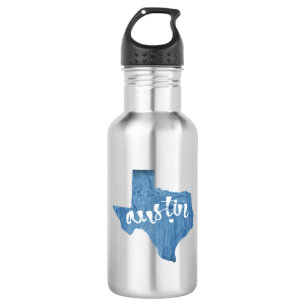 Austin, Texas Wood Grain Edelstahlflasche