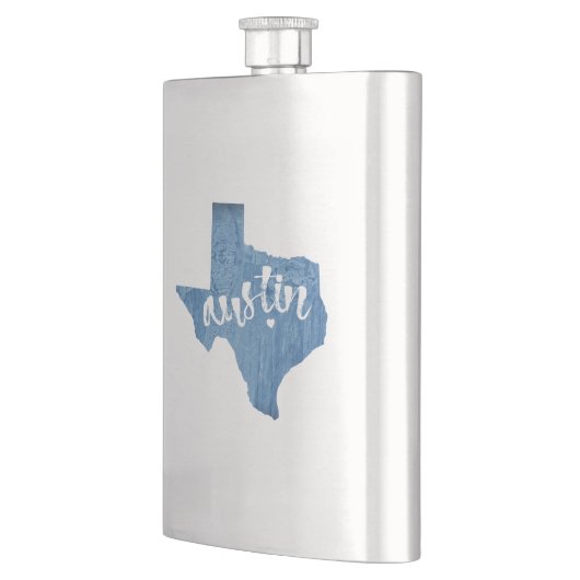 Austin, Texas Wood Grain Flachmann (Links)