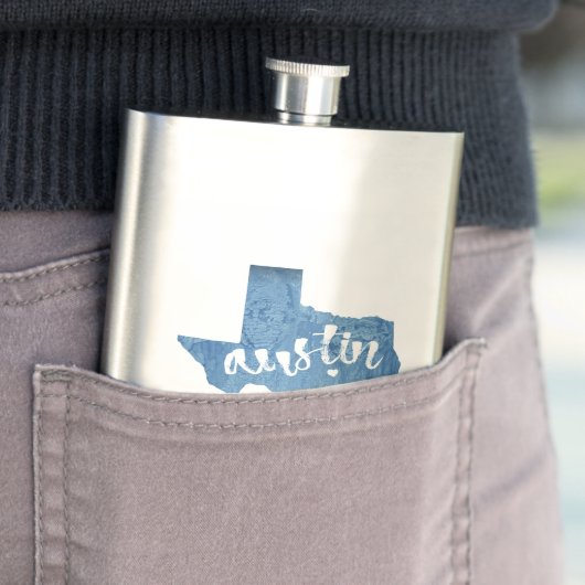 Austin, Texas Wood Grain Flachmann (Beispiel)