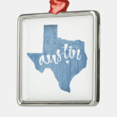 Austin, Texas Wood Grain Ornament Aus Metall (Links)