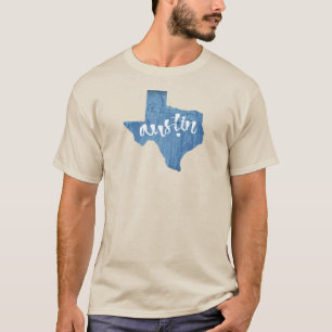 Austin, Texas Wood Grain T-Shirt