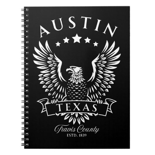 Austin Travis Landkreis Texas Vintag Eagle Notizblock (Vorderseite)