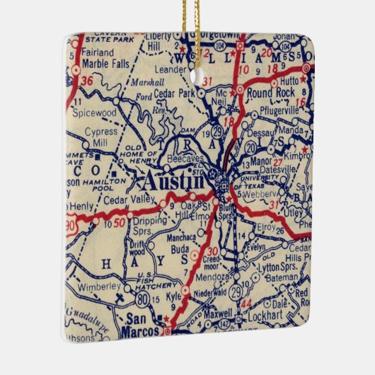 Austin TX 1941 Karte Keramikornament (Rechts)