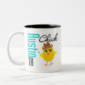 Austin TX Chick-2 Zweifarbige Tasse (Links)