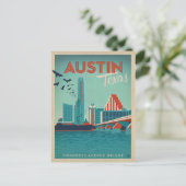 Austin, TX - Congress Avenue Bridge Postkarte (Stehend Vorderseite)