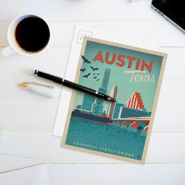 Austin, TX - Congress Avenue Bridge Postkarte