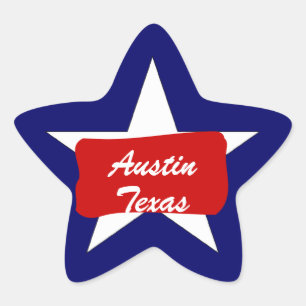 Austin TX Lone Star Staat Gepäckaufkleber Stern-Aufkleber