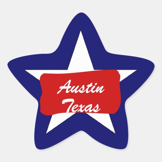 Austin TX Lone Star Staat Gepäckaufkleber Stern-Aufkleber (Vorderseite)