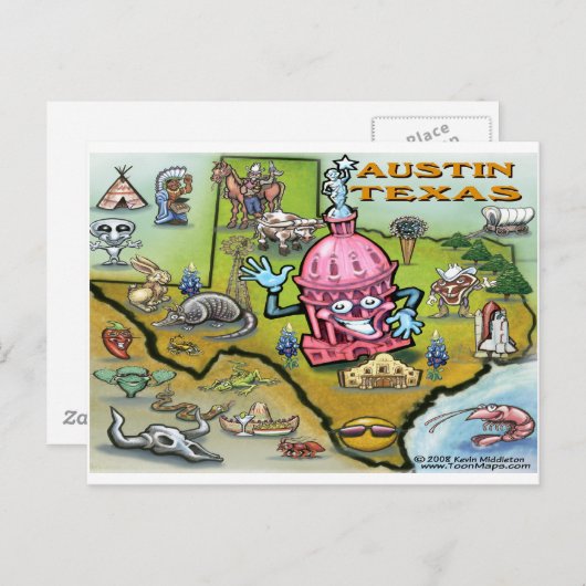 Austin TX Postkarte (Vorne/Hinten)