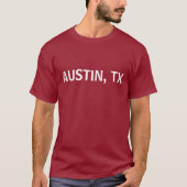 Austin TX Stadt Text T-Shirt (Vorderseite)