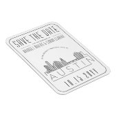 Austin, TX Wedding Stylized Skyline Save the Date Magnet (Rechte Seite)