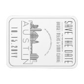 Austin, TX Wedding Stylized Skyline Save the Date Magnet (Horizontal)
