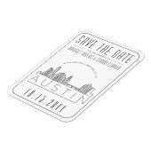Austin, TX Wedding Stylized Skyline Save the Date Magnet (Linke Seite)