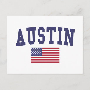 Austin US-Flagge Postkarte